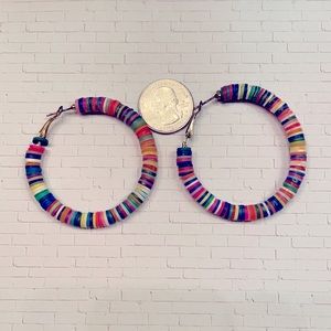Multicolored African Disc Earrings